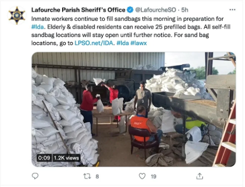 Lefourche Parish Sheriff's Office now-deleted post